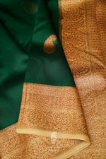 Handwoven Dark Green Breezy Organza Saree