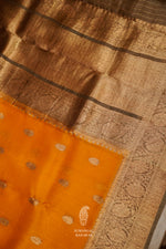 Handwoven Mustard Yellow Breezy Organza Saree