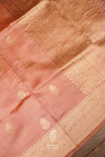 Handwoven Peach Orange Pure Silk Saree