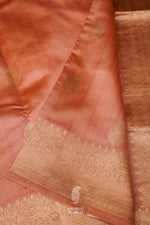 Handwoven Peach Orange Pure Silk Saree