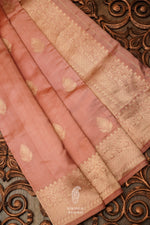 Handwoven Peach Orange Pure Silk Saree