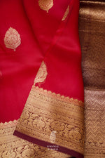 Handwoven Ruby Pink Breezy Organza Saree