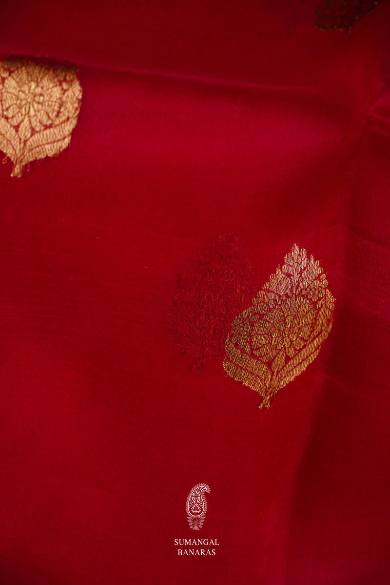 Handwoven Ruby Pink Breezy Organza Saree