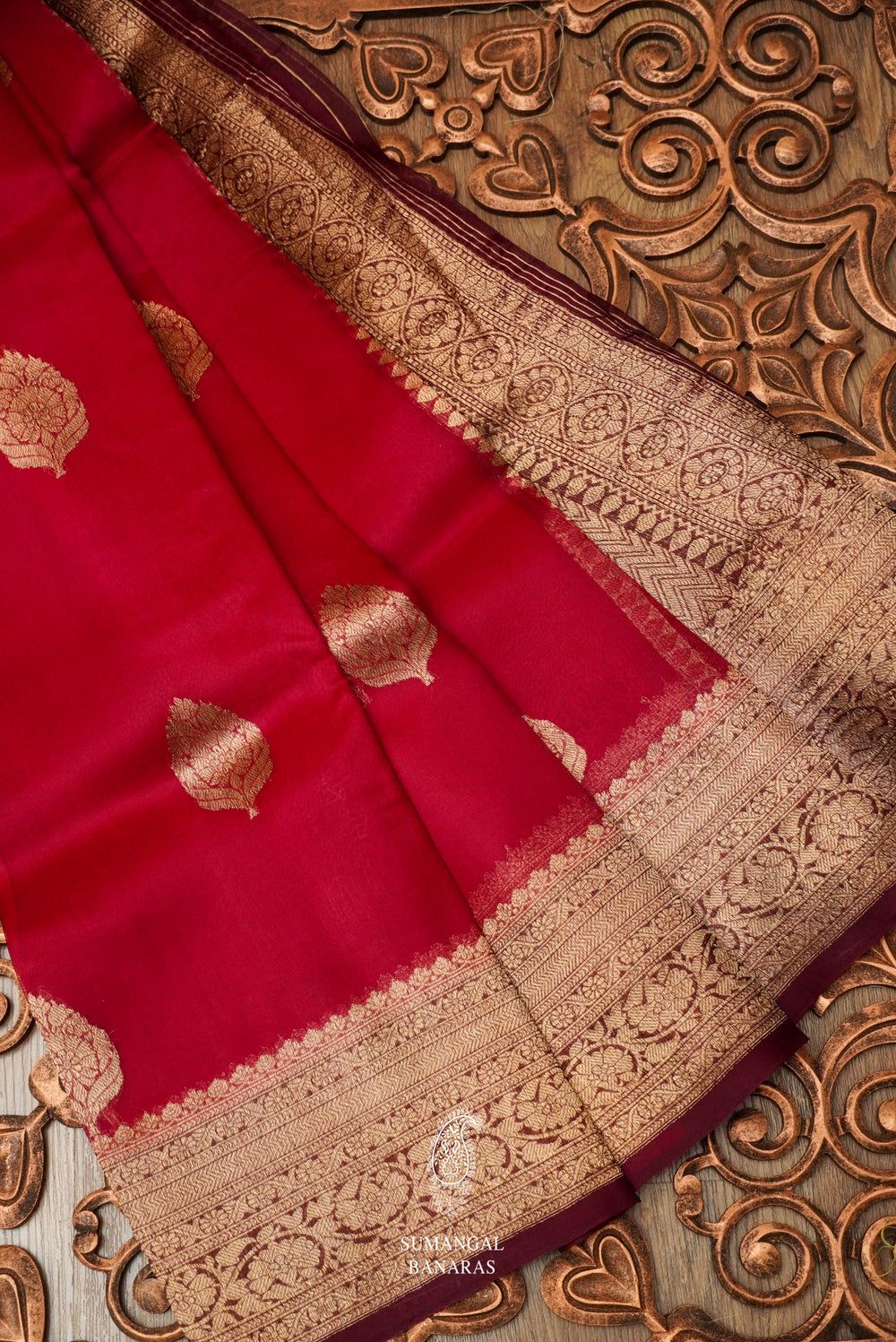 Handwoven Ruby Pink Breezy Organza Saree