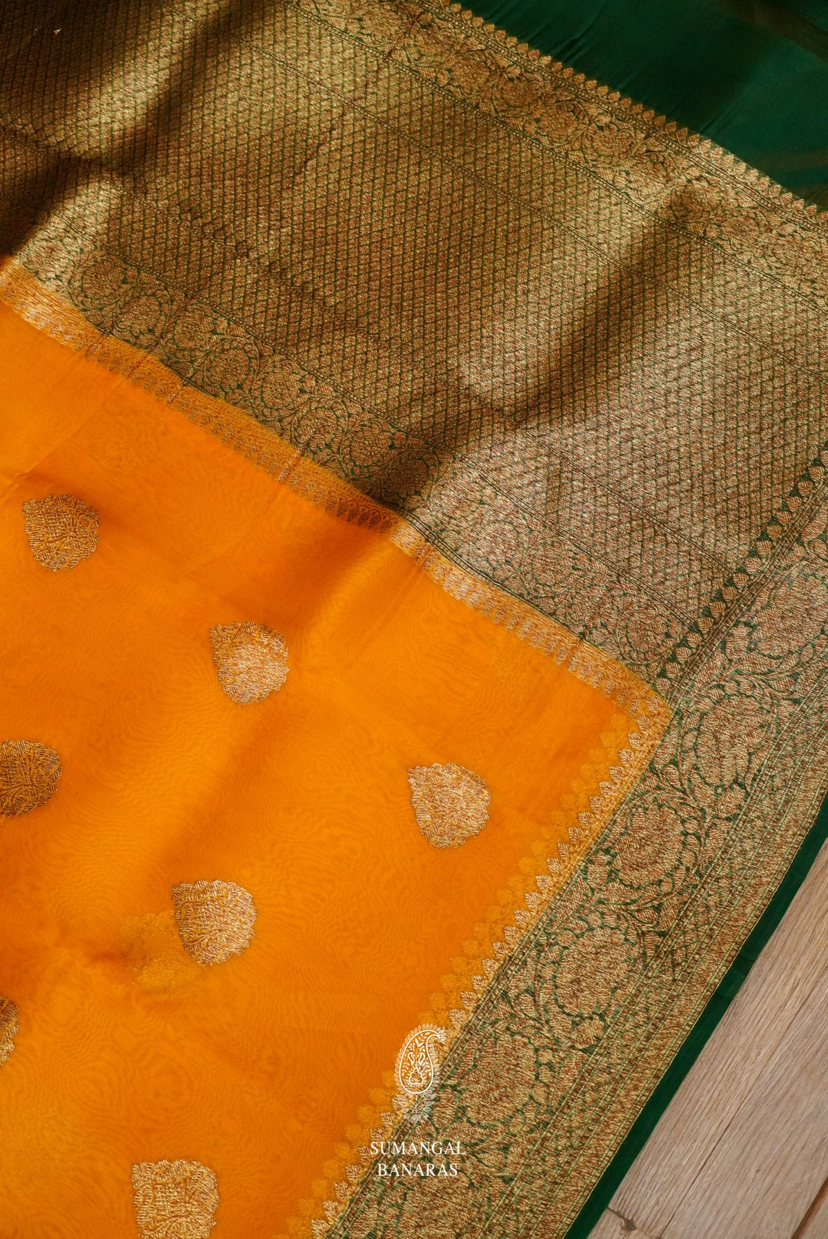 Handwoven Radiant Yellow Breezy Organza Saree