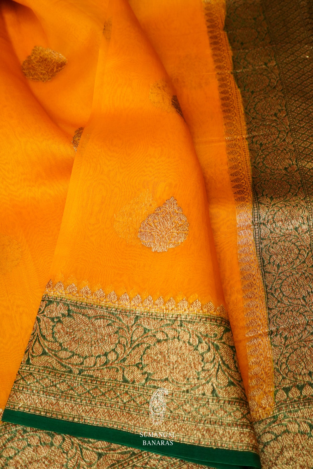Handwoven Radiant Yellow Breezy Organza Saree