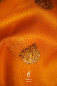 Handwoven Radiant Yellow Breezy Organza Saree