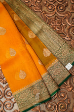 Handwoven Radiant Yellow Breezy Organza Saree