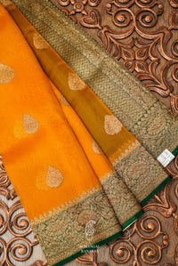 Handwoven Radiant Yellow Breezy Organza Saree