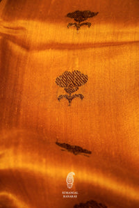 Handwoven Mustard Yellow Tussar Silk Saree