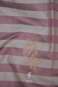 Handwoven Light Purple Stripes Katan Silk Saree