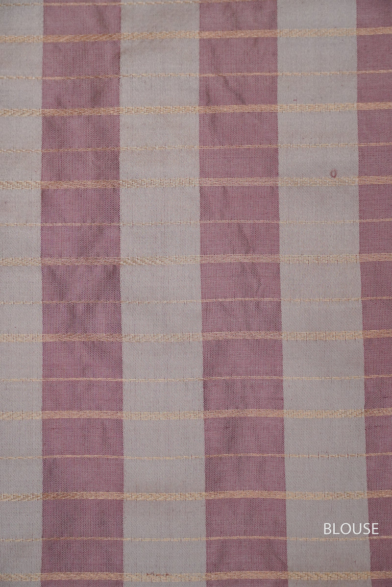 Handwoven Light Purple Stripes Katan Silk Saree