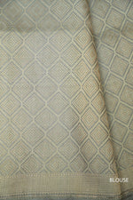 Handwoven Sea Green Resham woven Katan Silk Tanchoi Saree