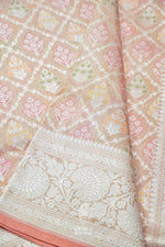 Handwoven Katan Silk Banarsi Muted Pink Saree