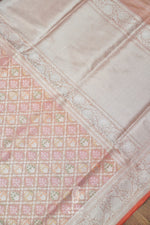 Handwoven Katan Silk Banarsi Muted Pink Saree