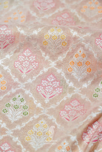 Handwoven Katan Silk Banarsi Muted Pink Saree