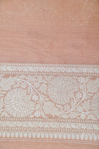 Handwoven Katan Silk Banarsi Muted Pink Saree