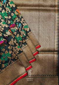 Handwoven Katan Silk Banarsi Classic Black Saree