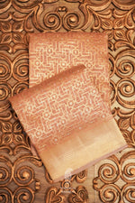 Handwoven Linen Cotton Banarsi Powder Pink Saree