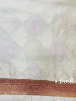 Handwoven Geometrical Off-White Katan Silk Saree