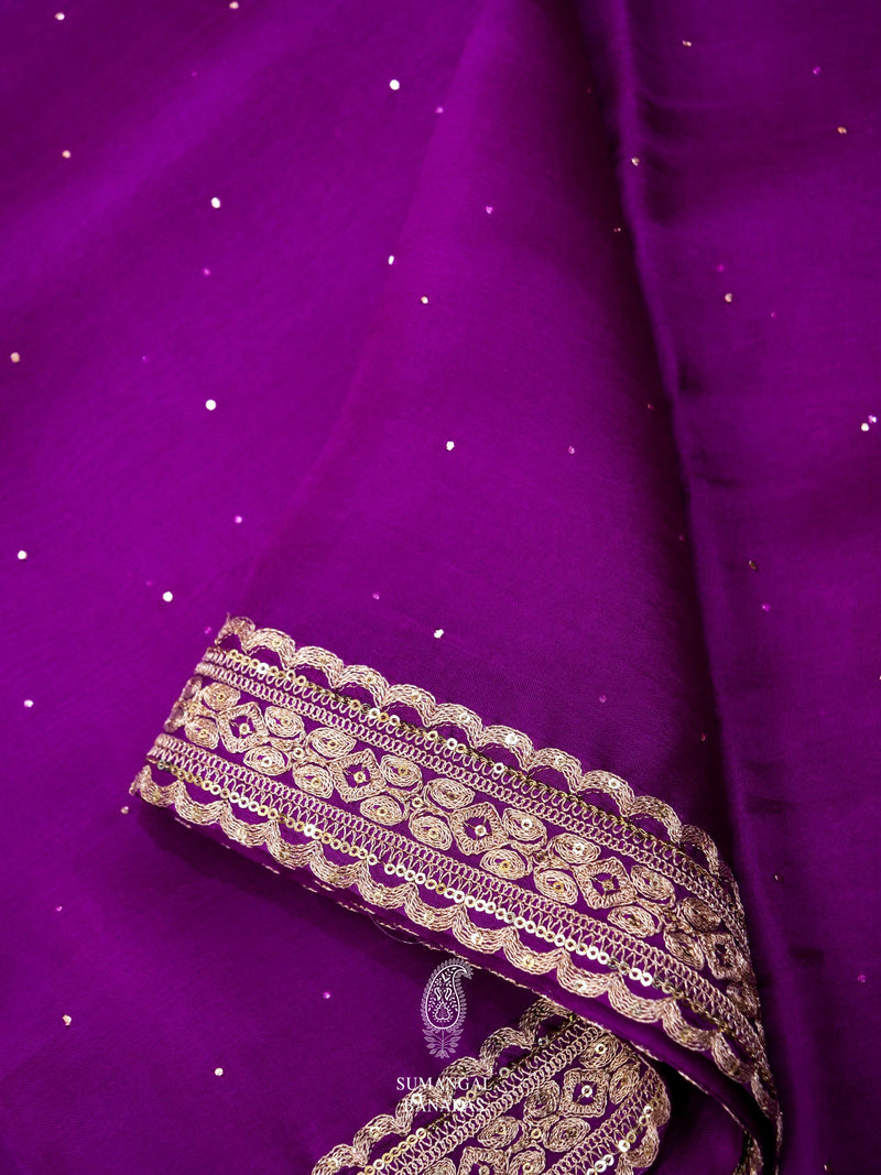Violet Purple Breezy Organza Saree