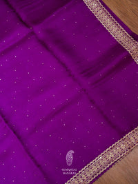 Violet Purple Breezy Organza Saree