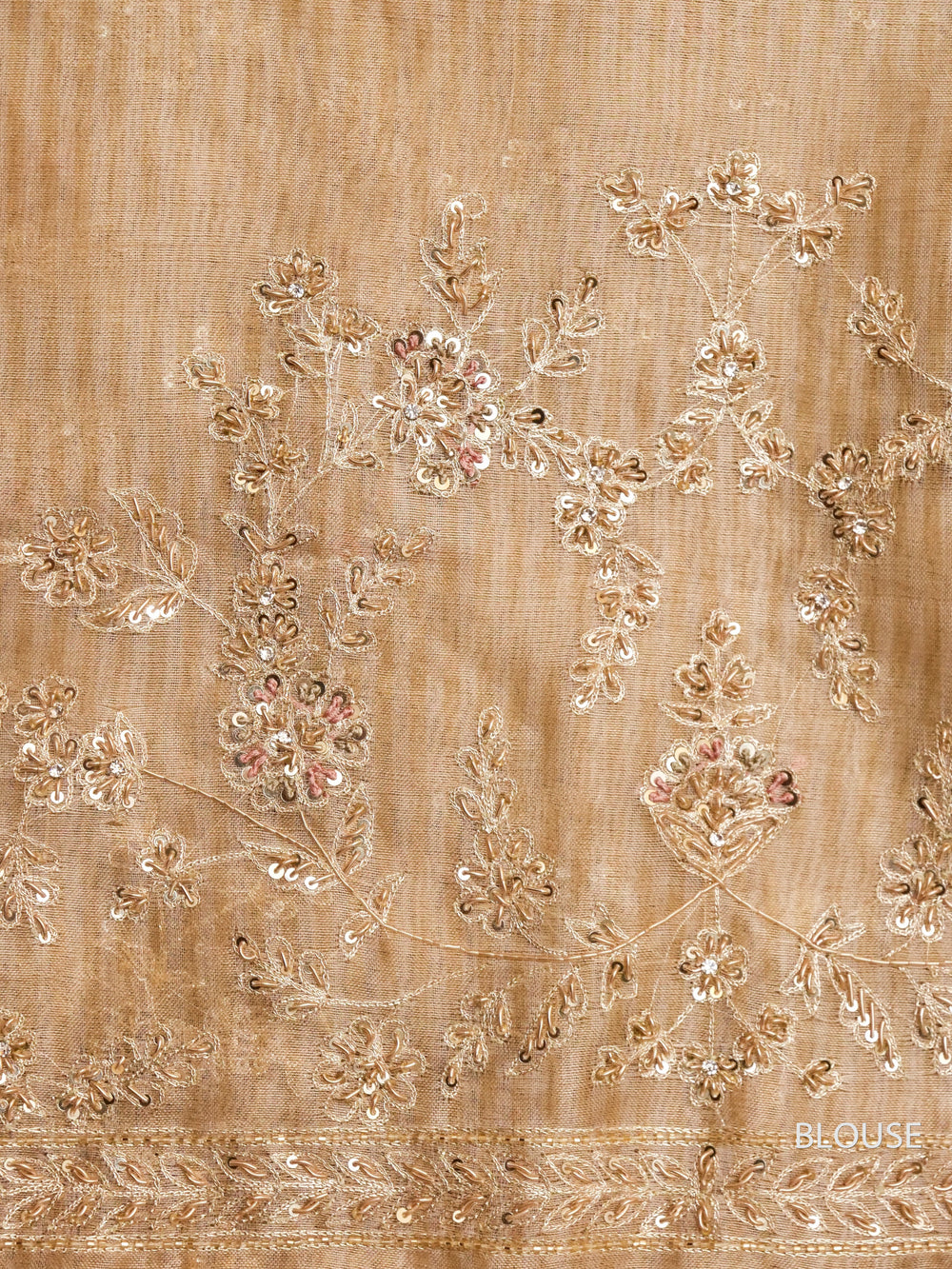 Molten Beige Breezy Organza Embellished Saree