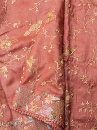 Rouge Pink Handwoven Embroidered Saree