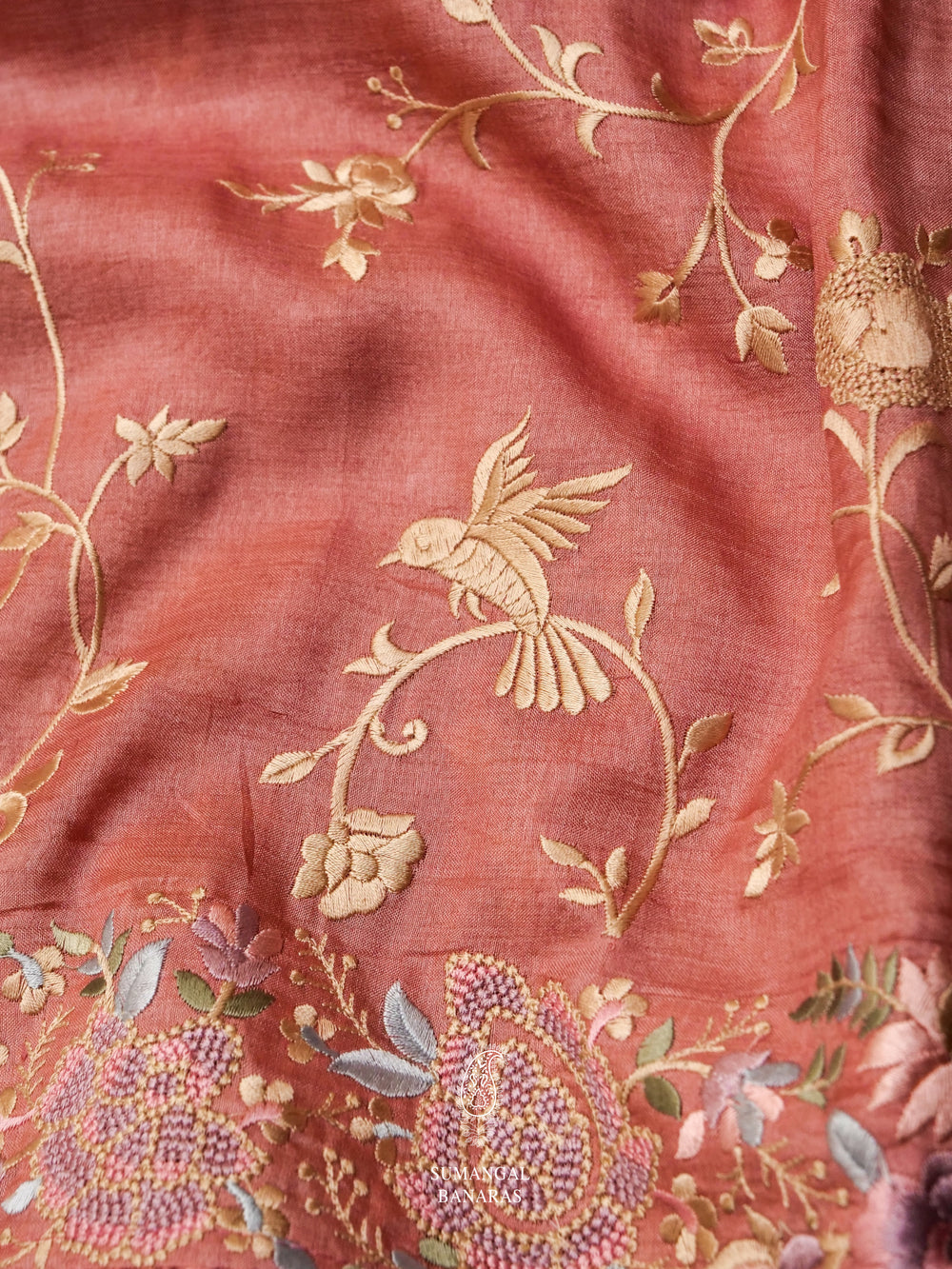 Rouge Pink Handwoven Embroidered Saree