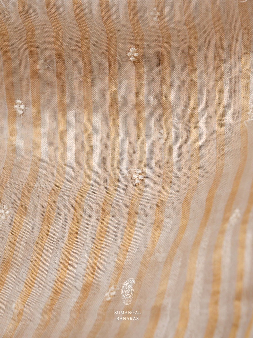 Gold Hue Breezy Organza Embellished Saree