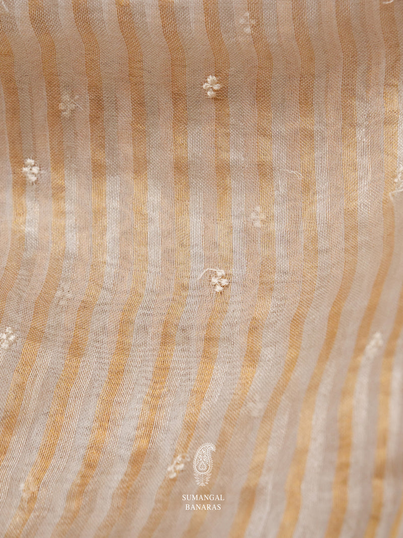 Gold Hue Breezy Organza Embellished Saree