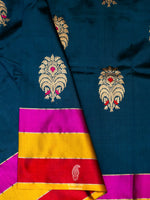 Handwoven Royal Blue Katan Silk Saree