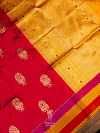 Handwoven Hot Pink Katan Silk Saree