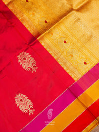 Handwoven Hot Pink Katan Silk Saree