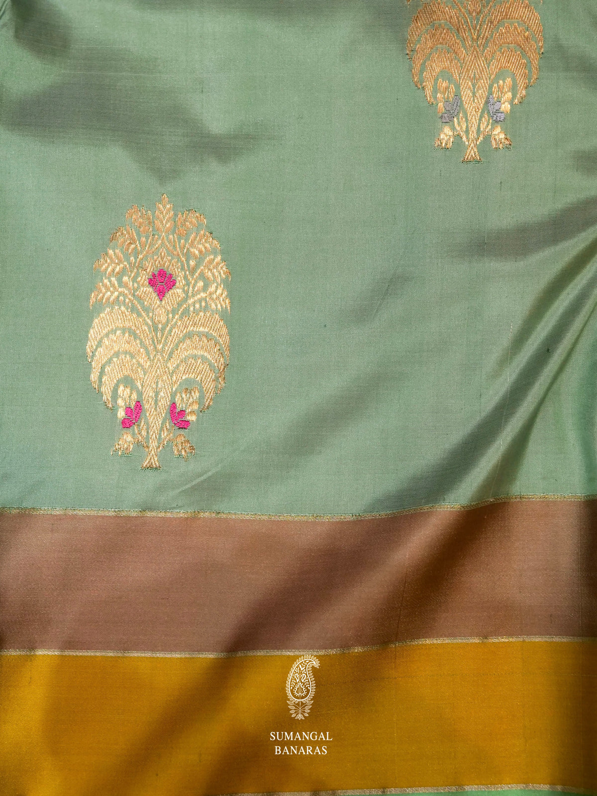 Handwoven Pista Green Katan Silk Saree