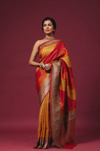 Handwoven Multi Color Tussar Silk Saree