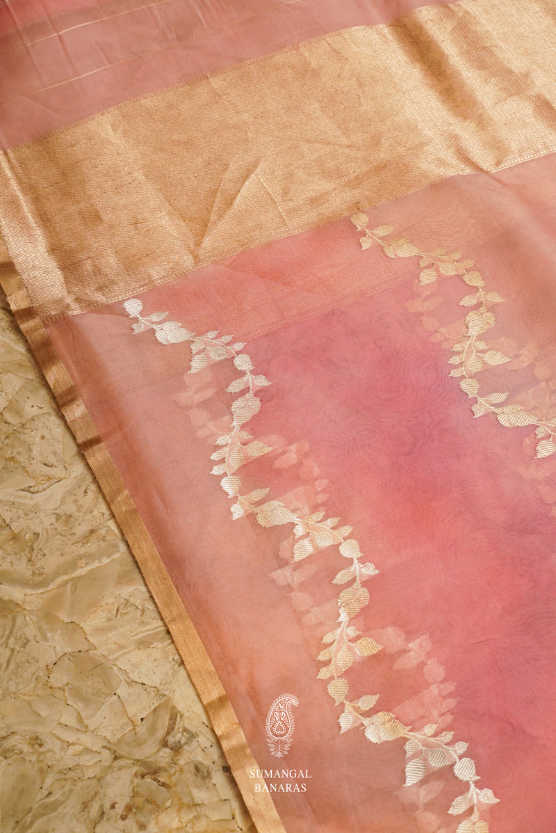 Moonga Silk Zari Weaving Pink Suit Set