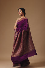 Purple Wine Crepe Saree