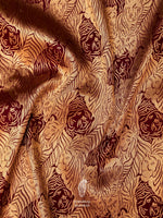 Handwoven Wine Gold Shikargah Katan Silk Saree