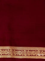 Handwoven Wine Gold Shikargah Katan Silk Saree