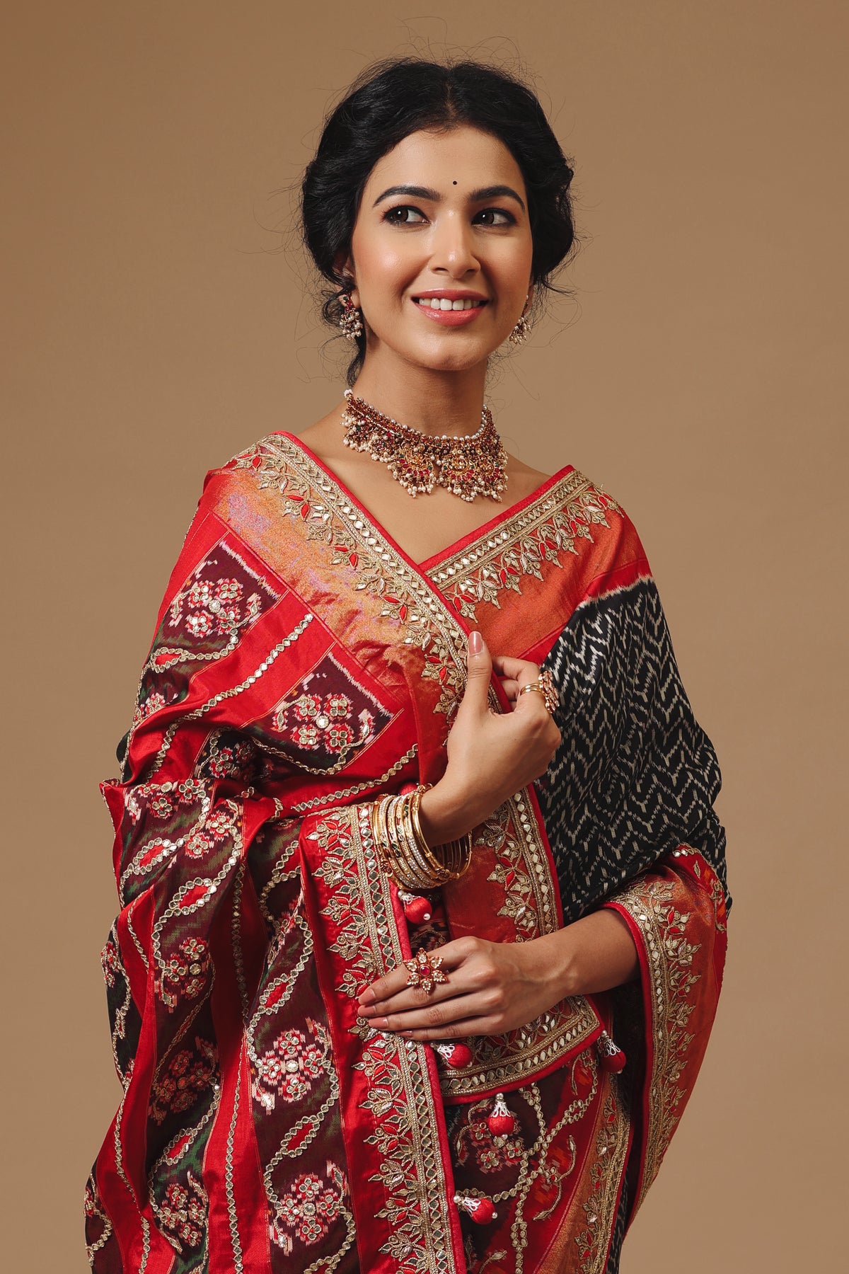 Handwoven Charcoal Black Katan Silk Saree