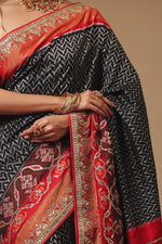 Handwoven Charcoal Black Katan Silk Saree