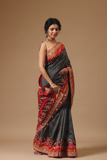 Handwoven Charcoal Black Katan Silk Saree