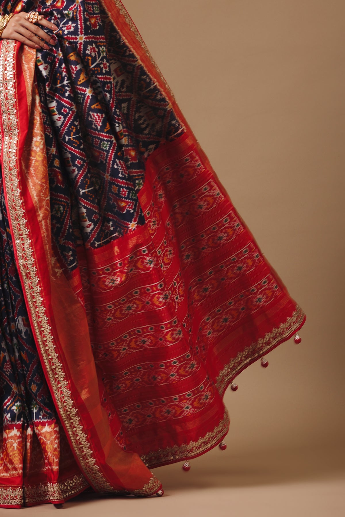 Handwoven Indigo Blue Katan Silk Saree