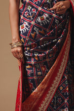 Handwoven Indigo Blue Katan Silk Saree
