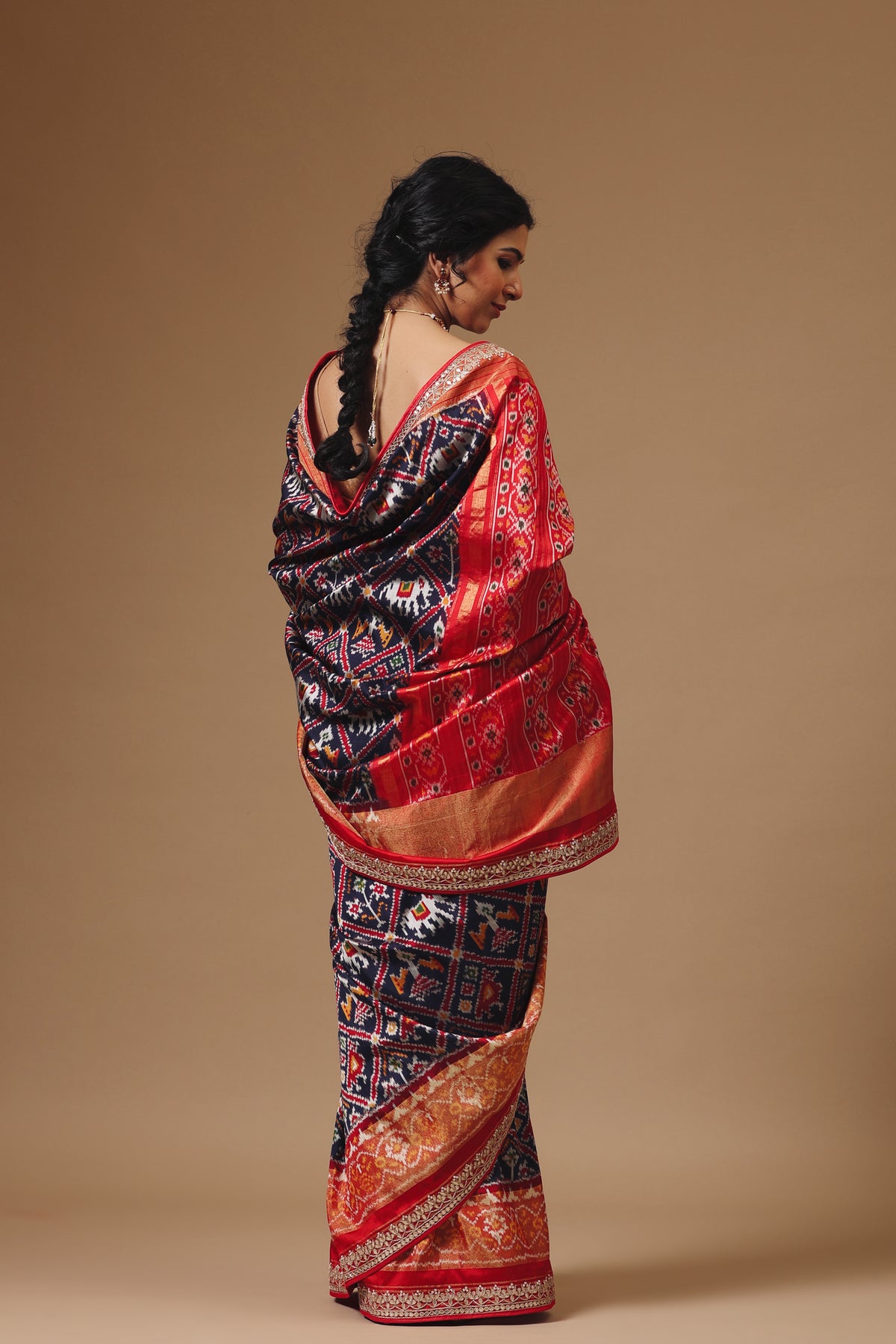 Handwoven Indigo Blue Katan Silk Saree