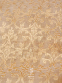 Handwoven Banarsi Muted Gold Kora Silk Saree