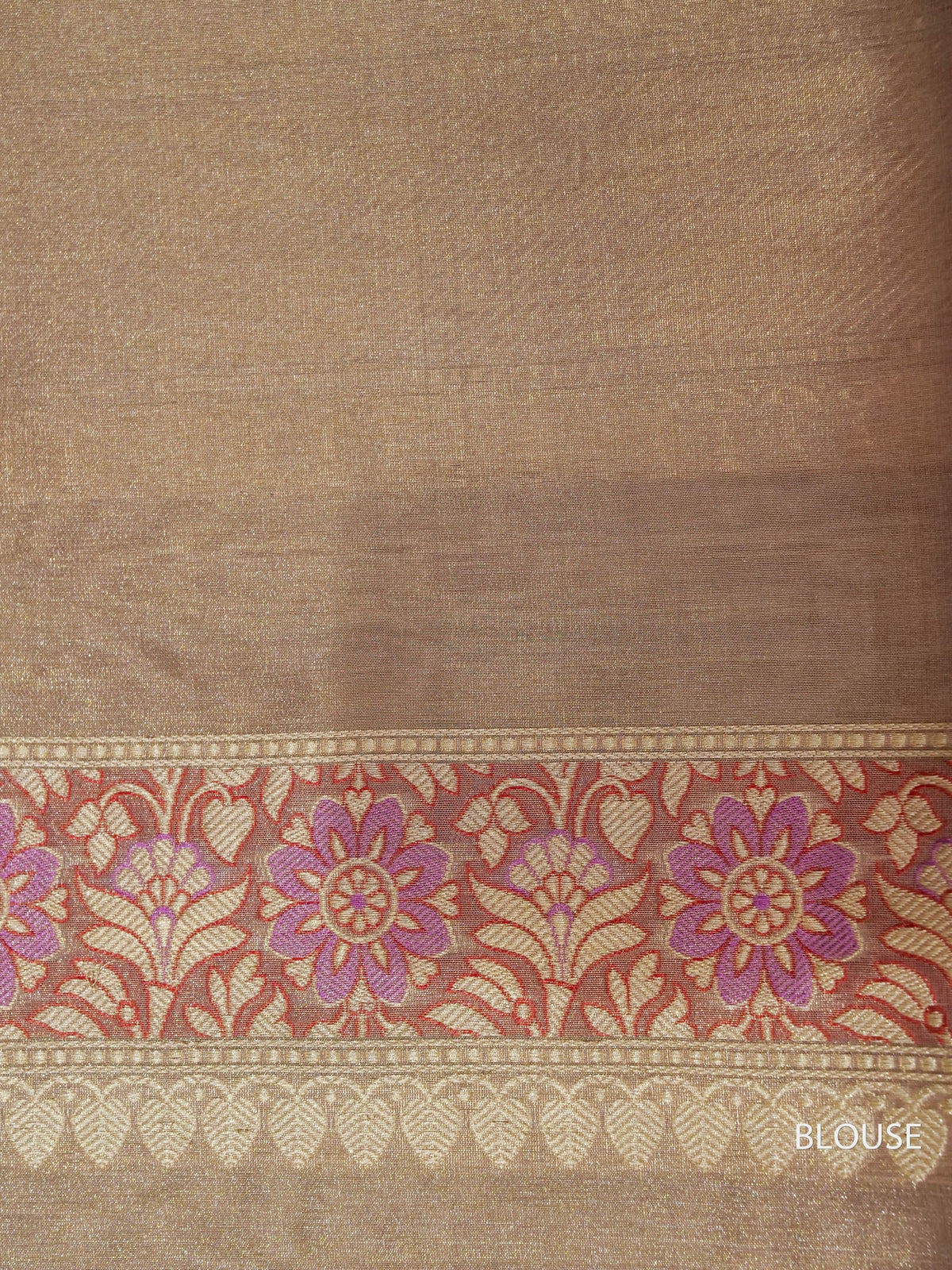 Handwoven Muted Grey Banarsi Tissue Silk Saree