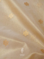 Handwoven Neutral Beige Banarsi Tissue Silk Saree