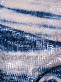 Ocean Blue Sequins Georgette Saree